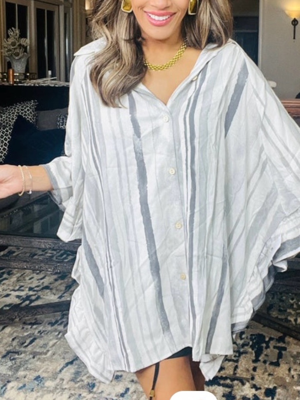NWOT LIKE LOVE STRIPED FLOWY DESIGN